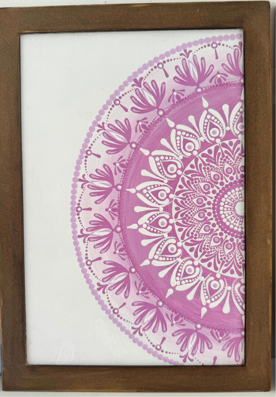 Duo de Quadros Mandala Rosa