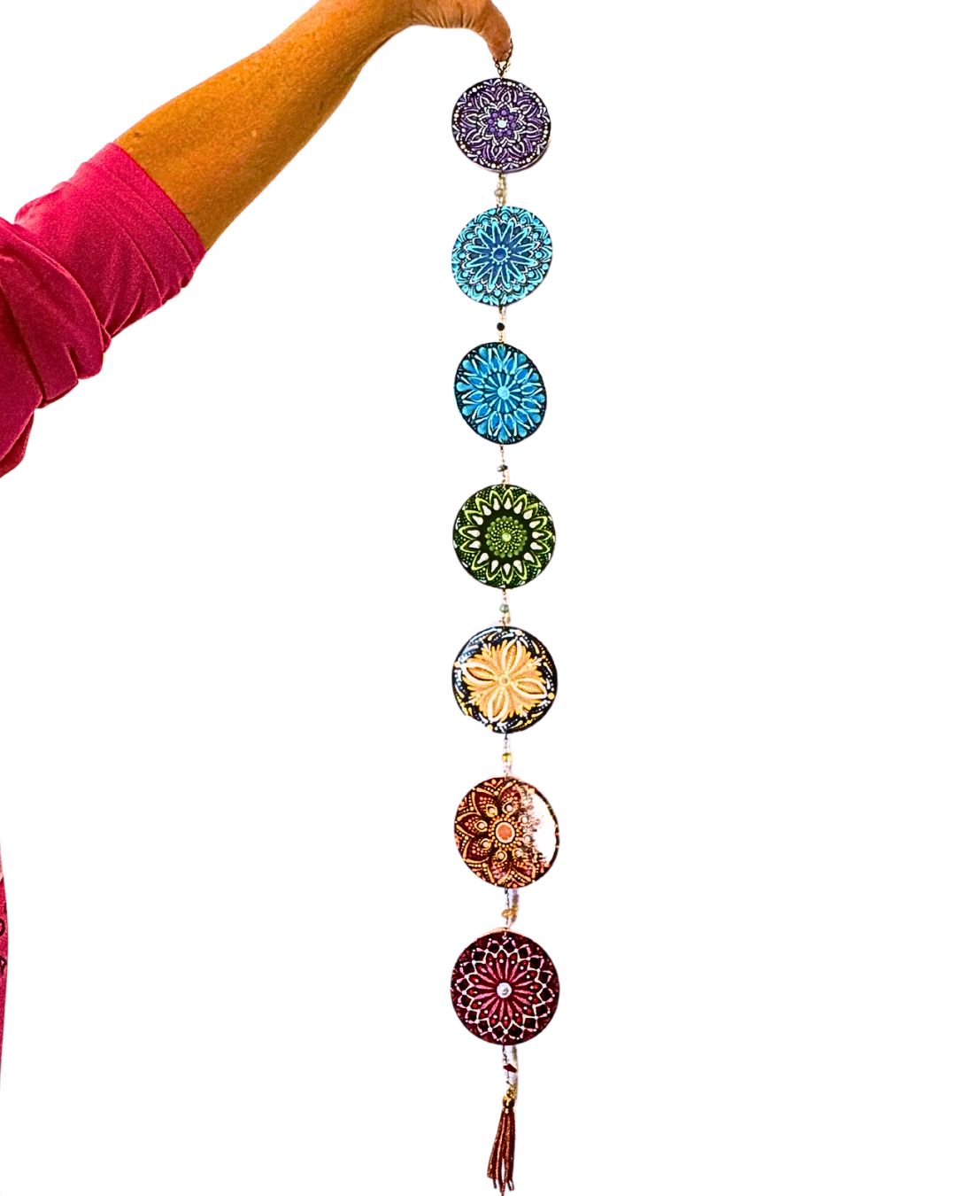 Móbile Decorativo 7 Chakras Resinados – Arte, Energia e Proteção