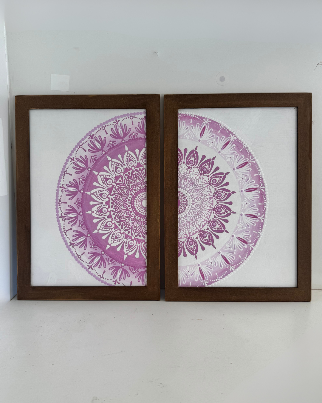 Duo de Quadros Mandala Rosa
